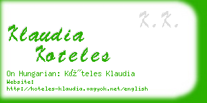 klaudia koteles business card